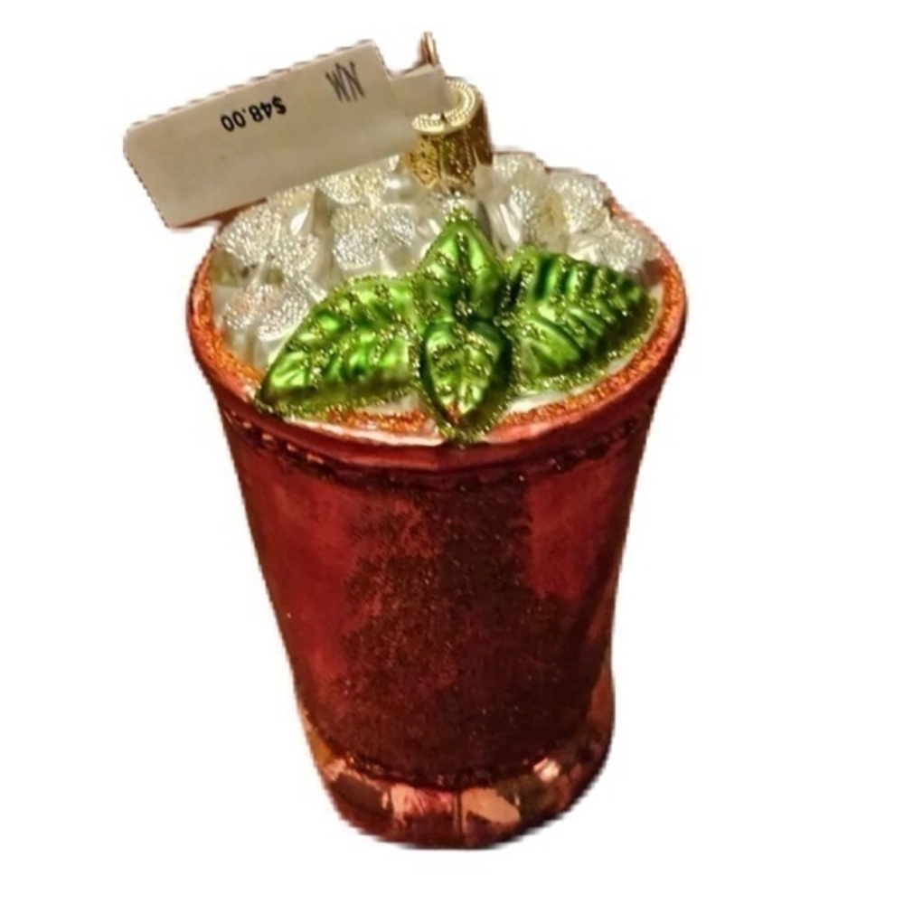 Mojito Cocktail hand blown glass Christmas Ornament 4.5” Neiman Marcus